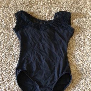 Black ballet leotard.